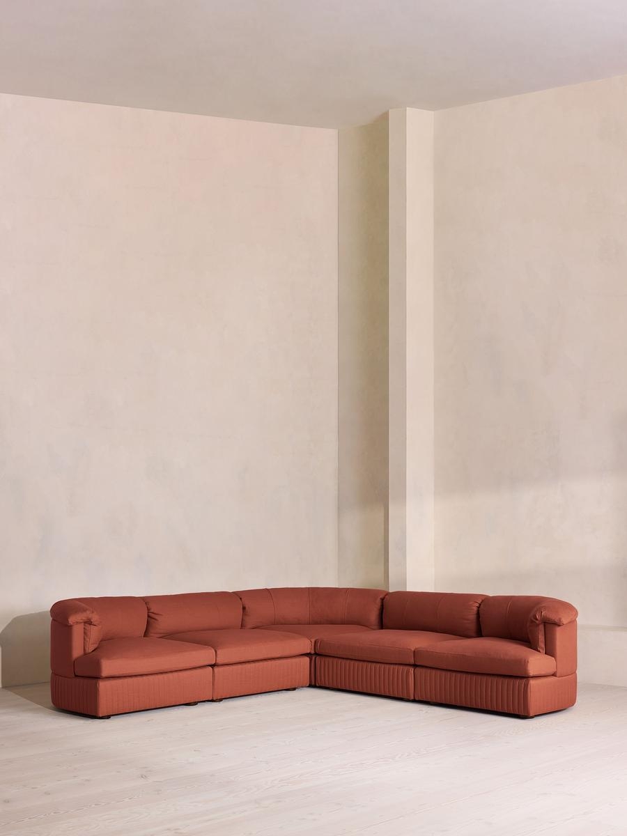 Oona Sectional Sofa, Corner Sofa, Linen, Sienna, US - Image 0