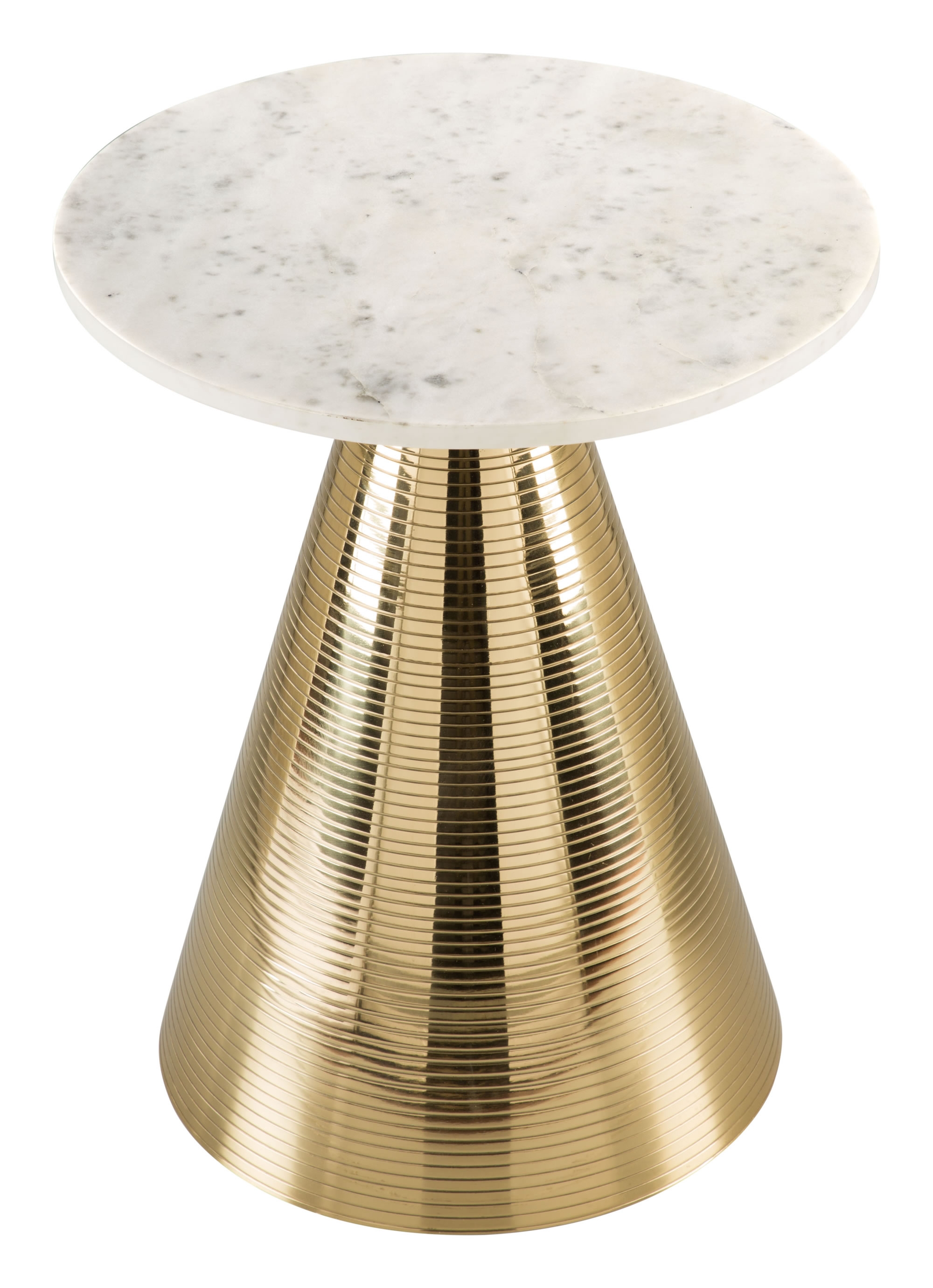 Pure Side Table, White & Gold - Image 2