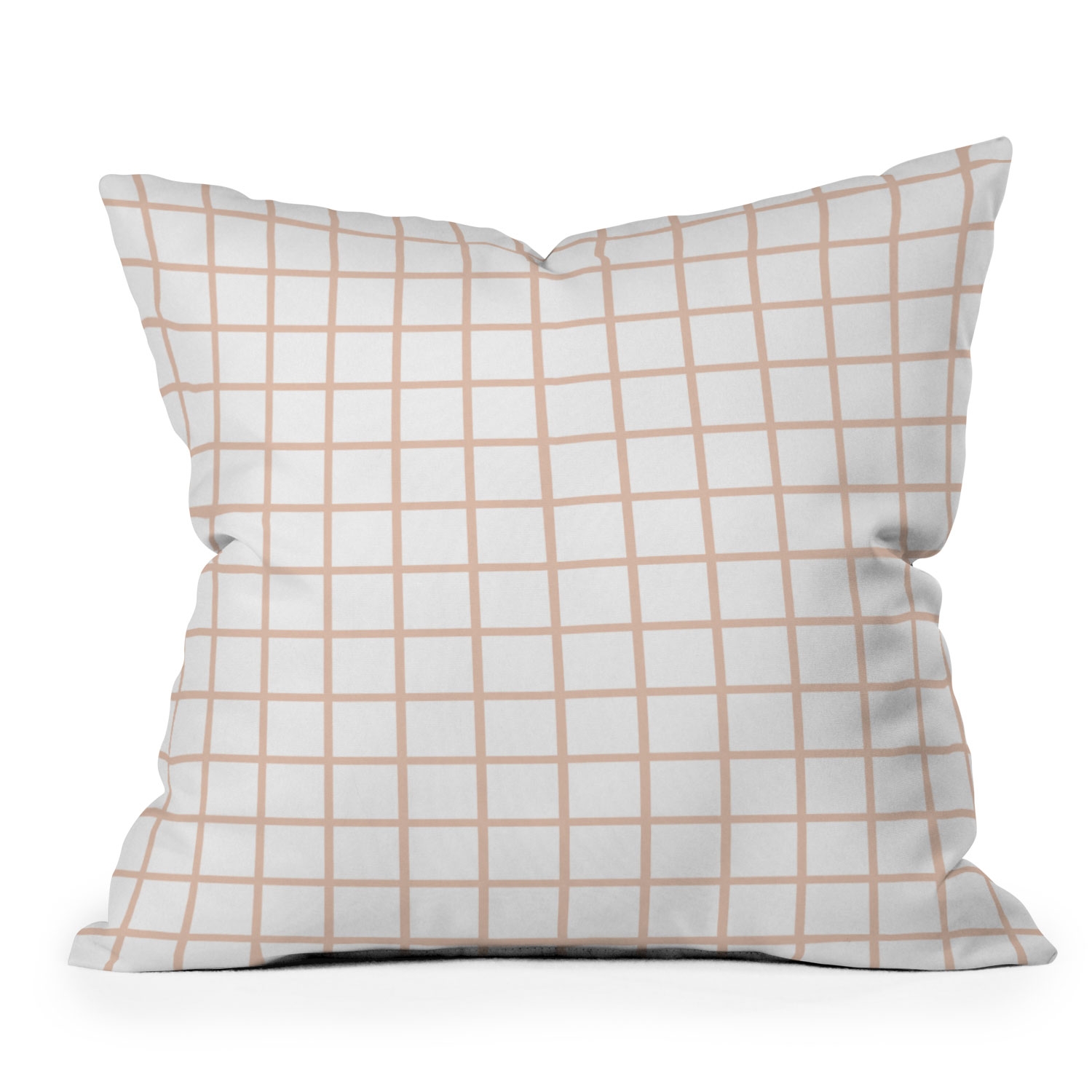 Blush Grid by Little Arrow Design Co - Indoor Throw Pillow 16" x 16" Cover only - Image 0
