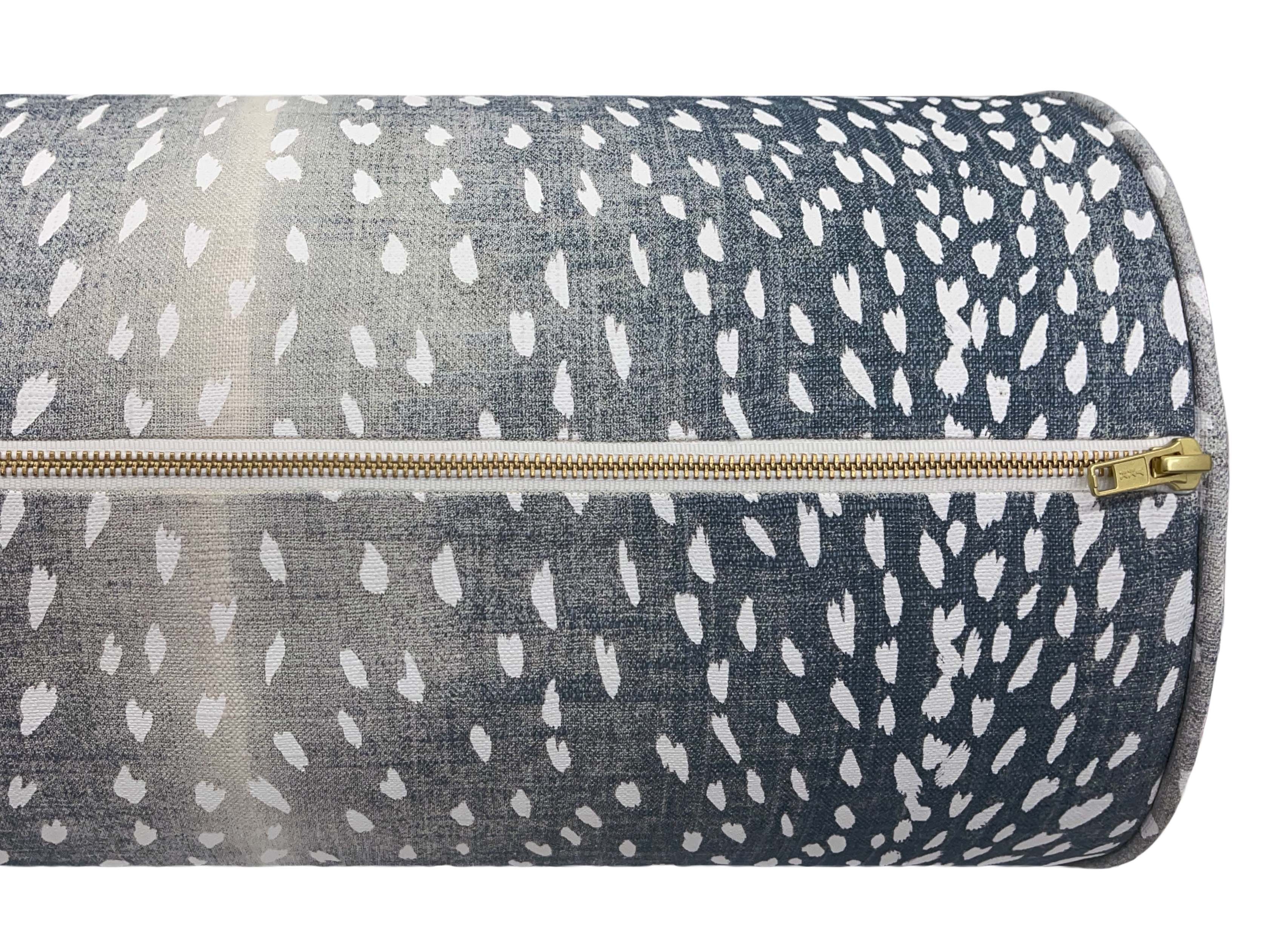 THE BOLSTER :: ANTELOPE LINEN PRINT // NAVY BLUE - TWIN XL // 9" X 30" - Image 3
