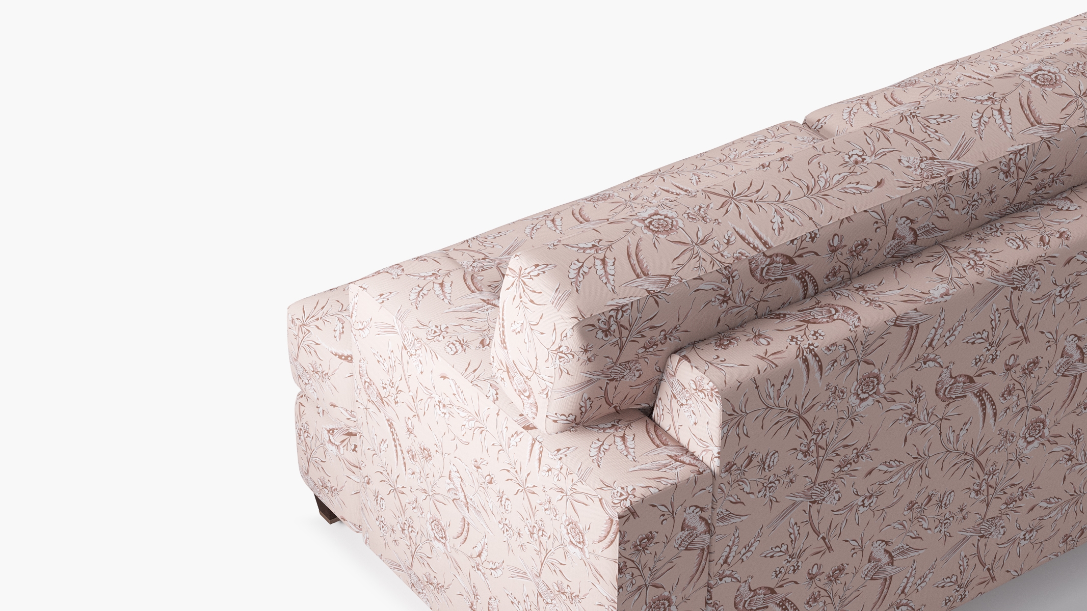 Classic Sofa, Blush Aviary, Espresso with Antique Brass Caster - Image 4