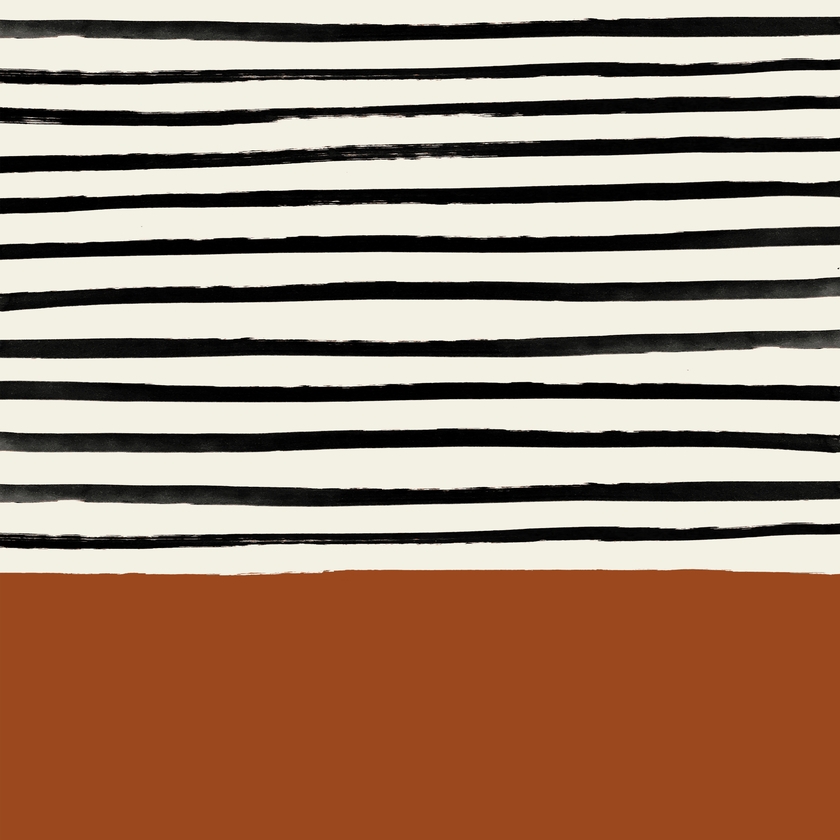 Burnt Orange X Stripes Framed Art Print by Leah Flores - Scoop White - MEDIUM (Gallery)-22x22 - Image 1