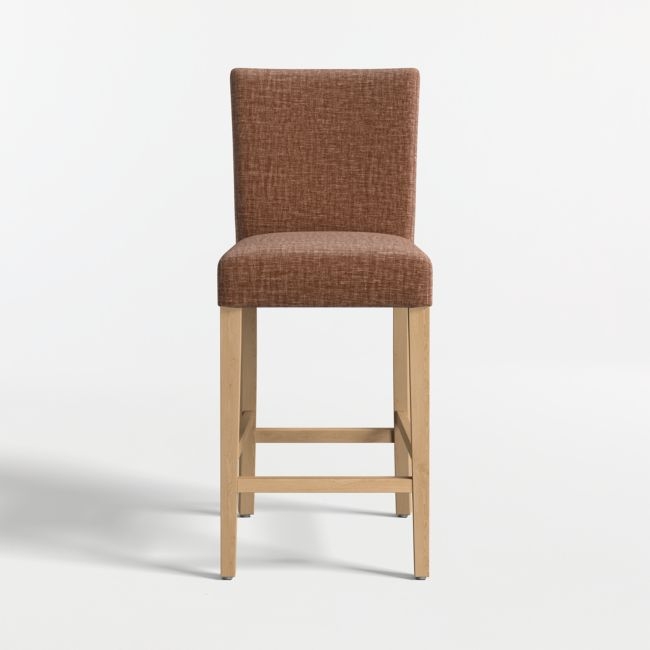Lowe Doux Sienna Upholstered Counter Stool with Natural Wood Legs - Image 0
