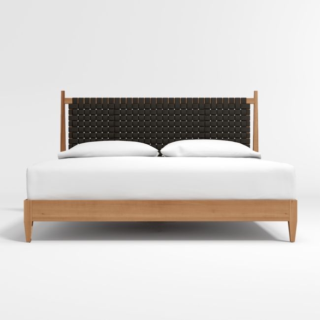 Rio Black Leather and Wood King Bed - Image 0