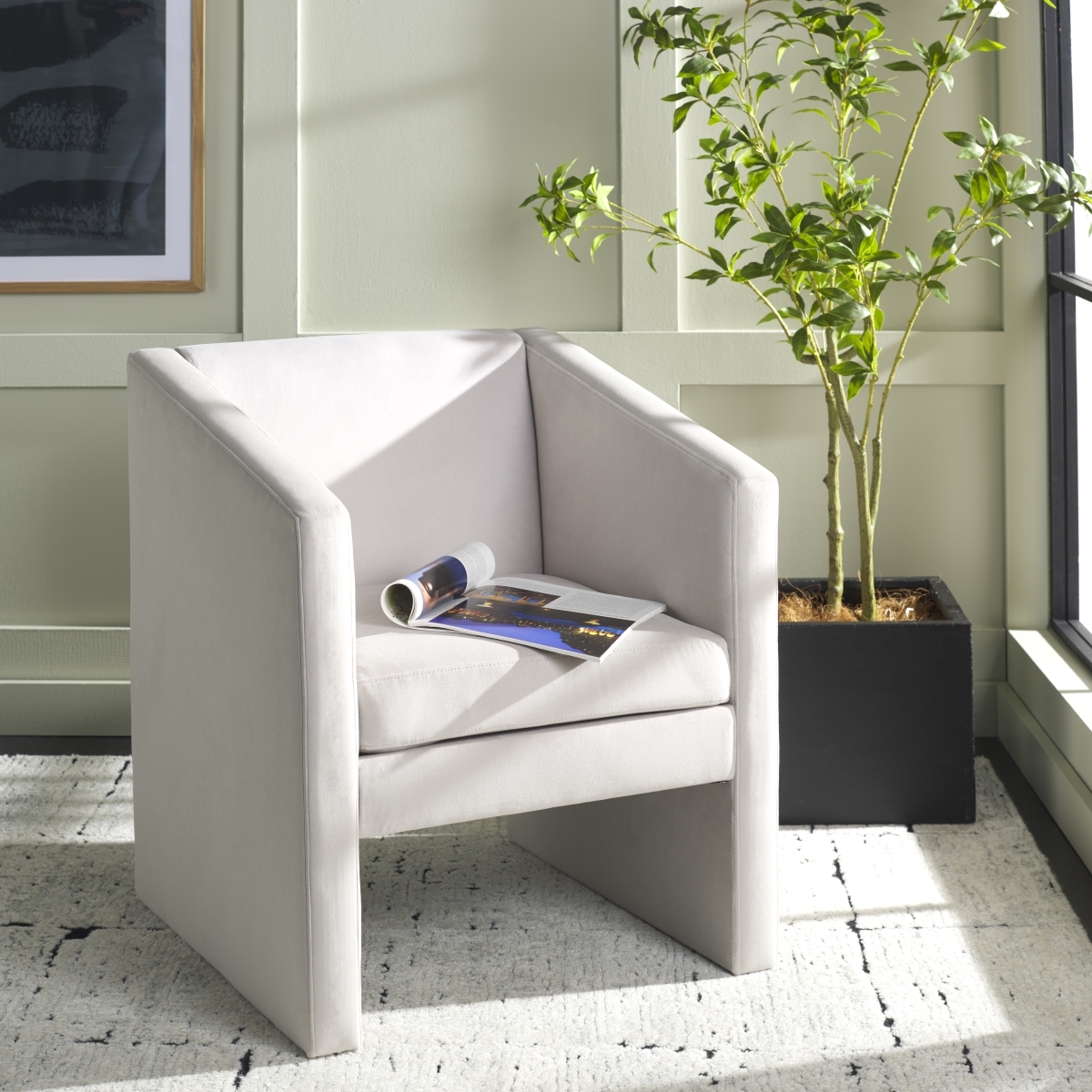 Ylva Accent Chair - Light Grey - Safavieh - Image 1