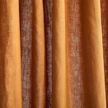 European Flax Linen Curtain, Golden Oak, 48"x84" - Image 1