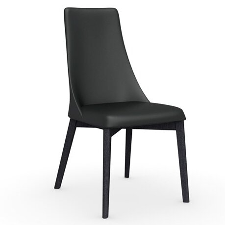 Calligaris Etoile Upholstered Side Chair Upholstery Color: Black, Frame Color: Graphite - Image 0