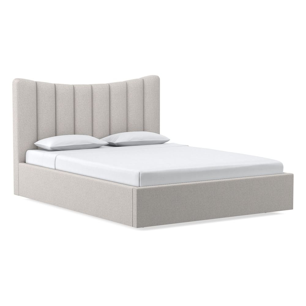 Myla Vertical Tufting, Low Profile Bed, Cal King, PCL, Dove, No-Show Leg - Image 0