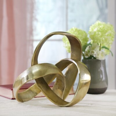 Samara Aluminum Knot Sculpture, Gold - Image 1