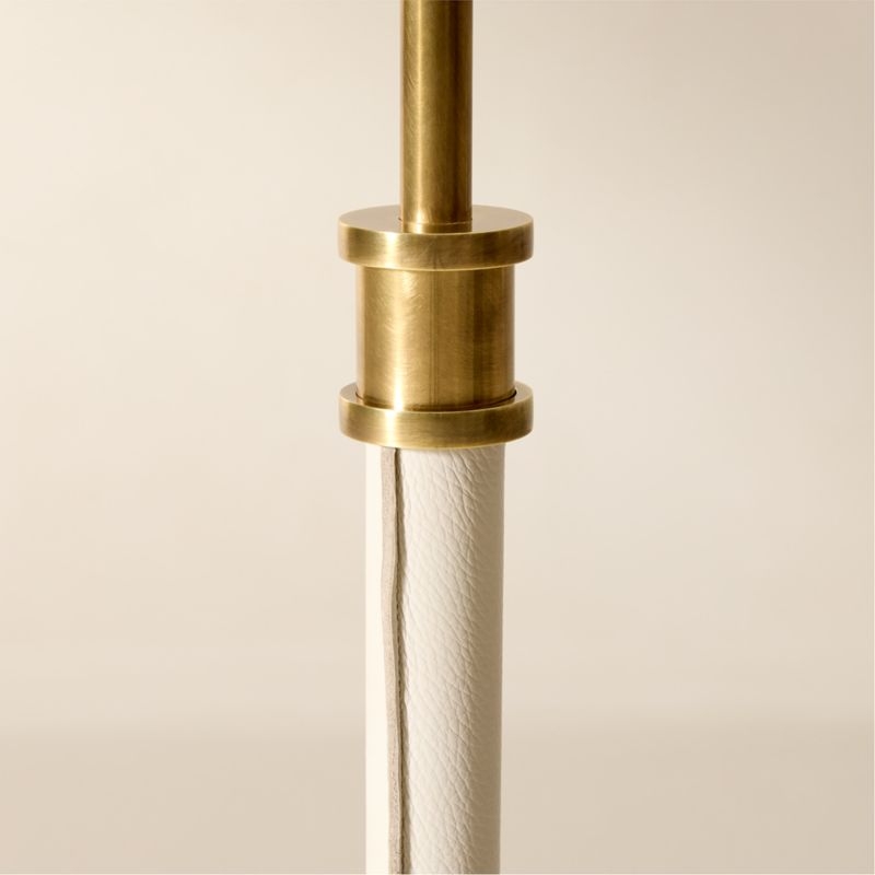 Viator Wrapped White Leather Floor Lamp - Image 1