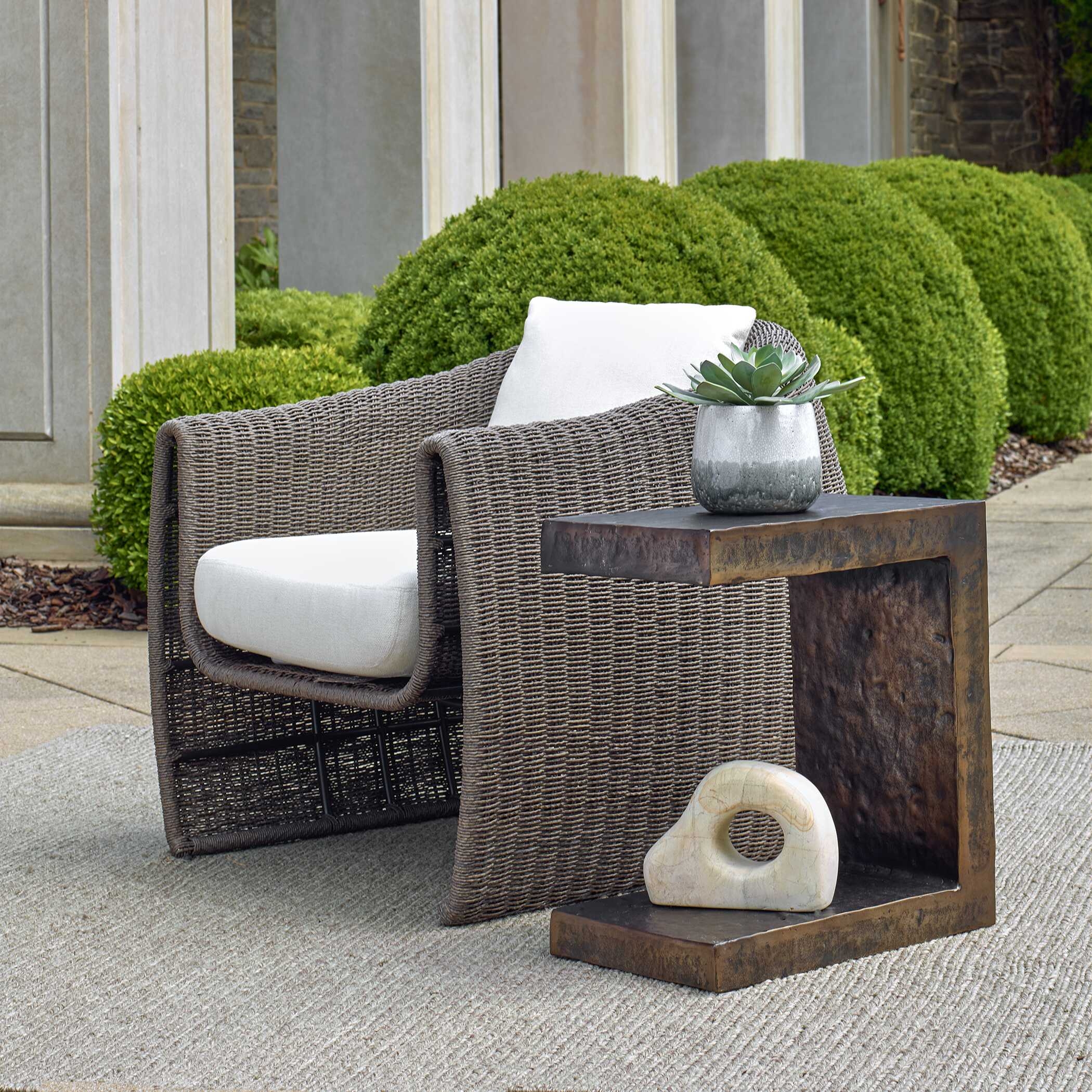 Obra Bronze Outdoor Side Table - Image 1