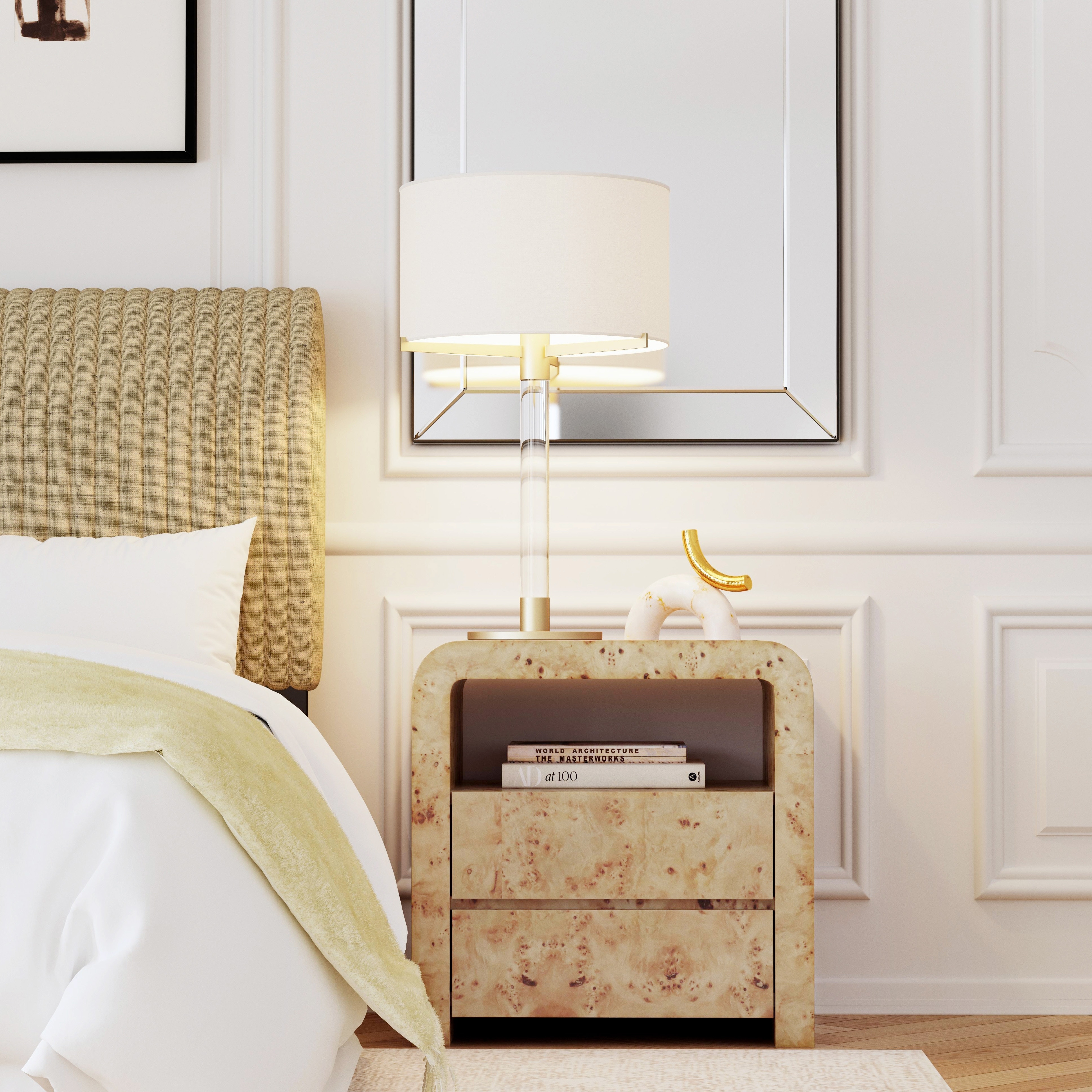 Cora Light Burl Nightstand - Image 1