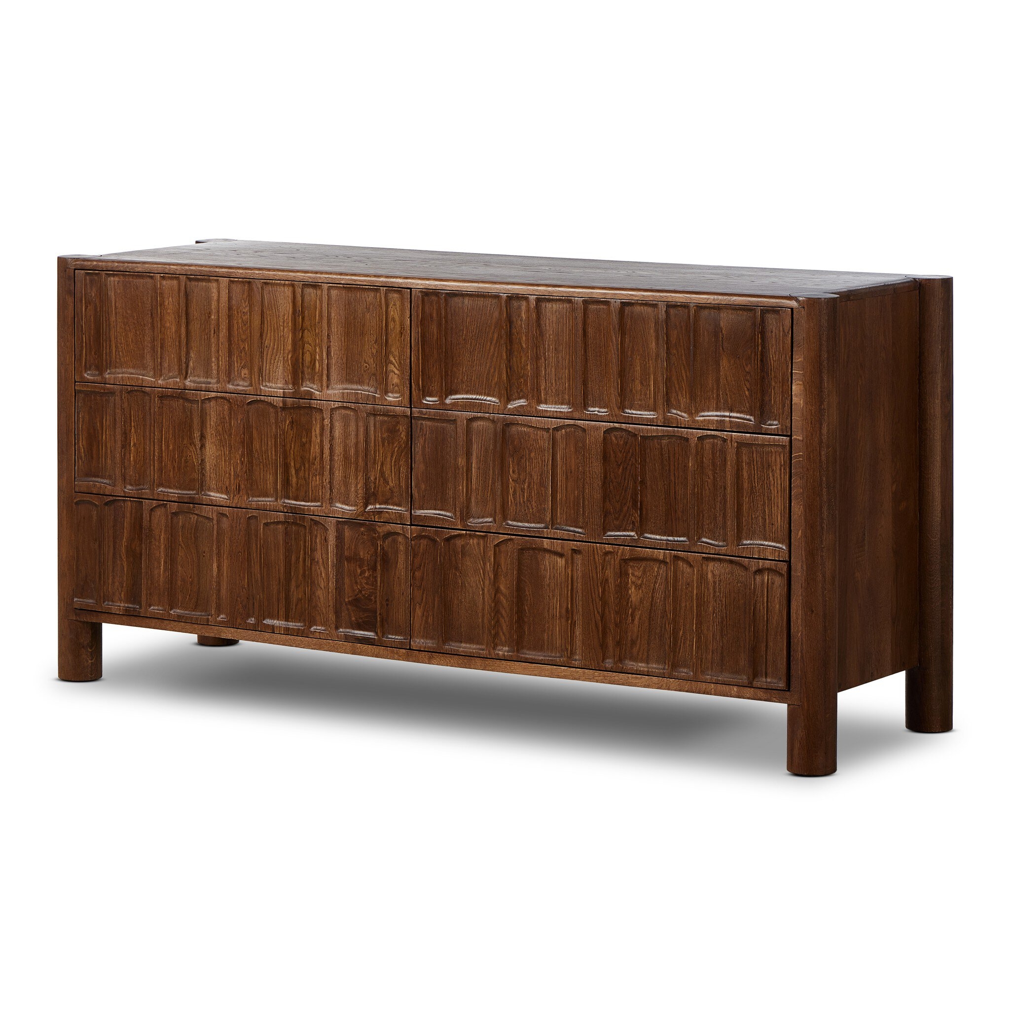Ezri 6 Drawer Dresser - Cocoa Oak - Image 1