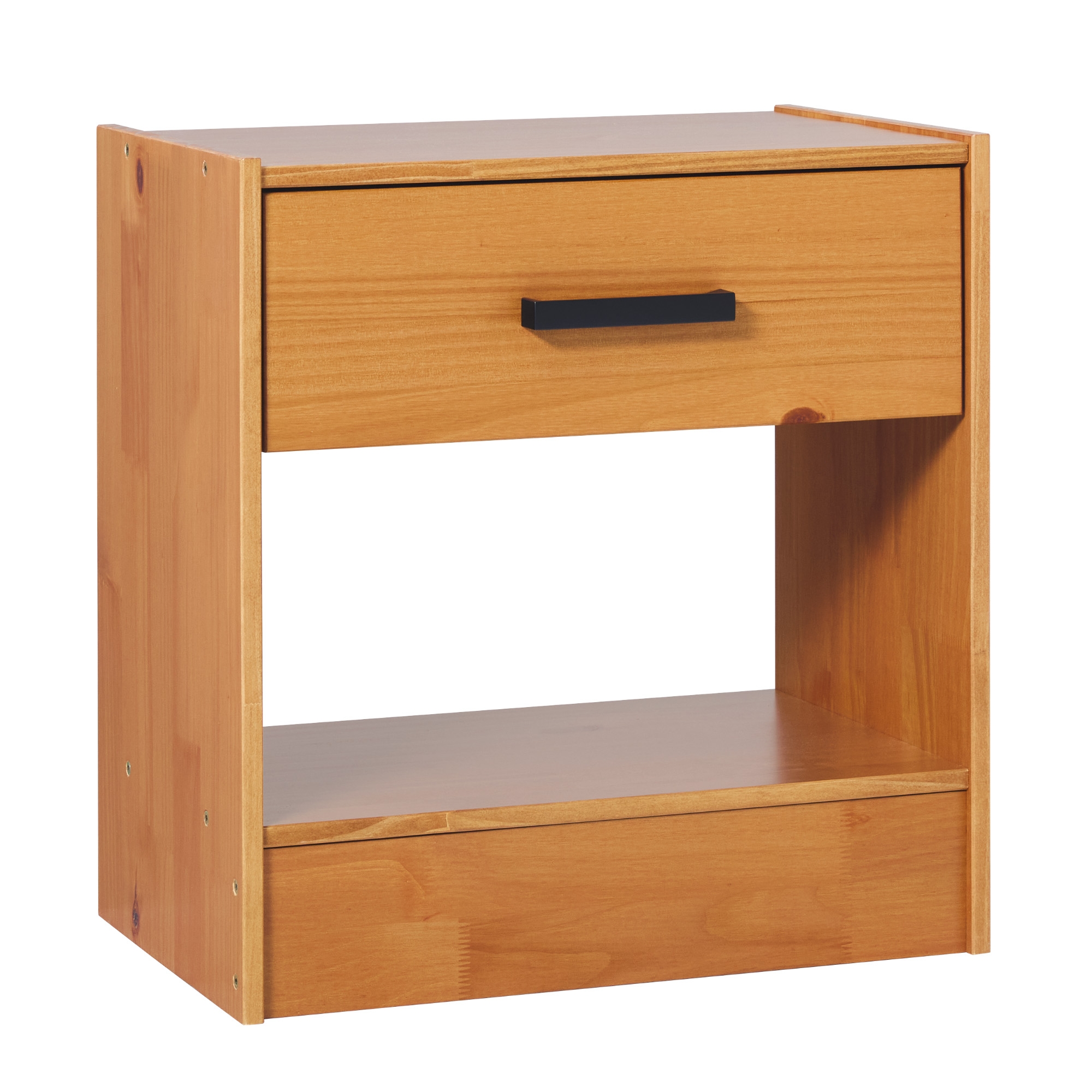 Contour & Co. Declan 1-Drawer with Handle Solid Wood Nightstand - Carmel - Image 0
