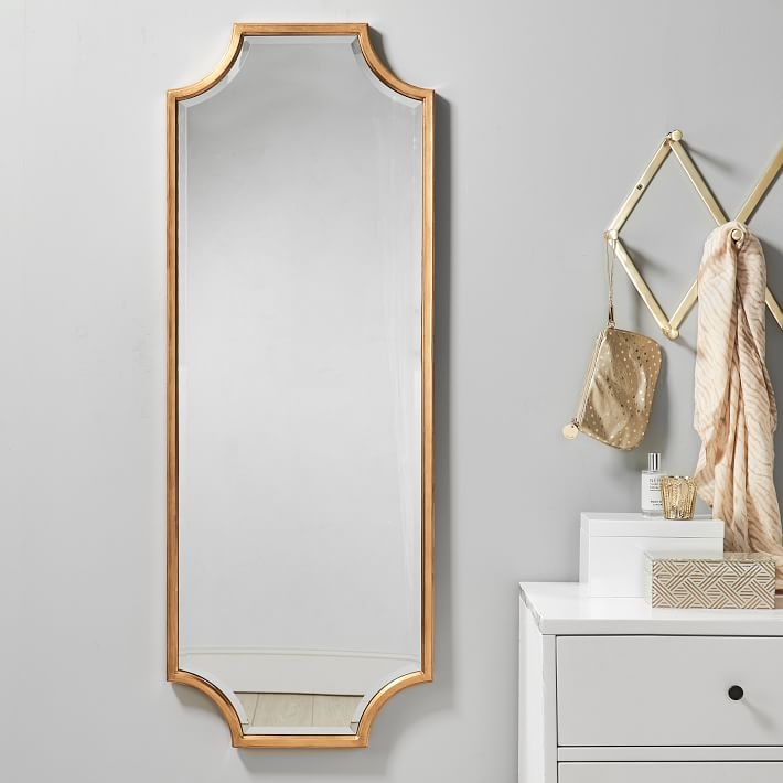 Scallop Leaf Full Length Mirror, Gold, UPS - Image 1