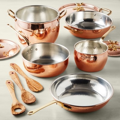 Ruffoni Historia Hammered Copper 11-Piece Cookware Set with Olivewood Tools - Image 1