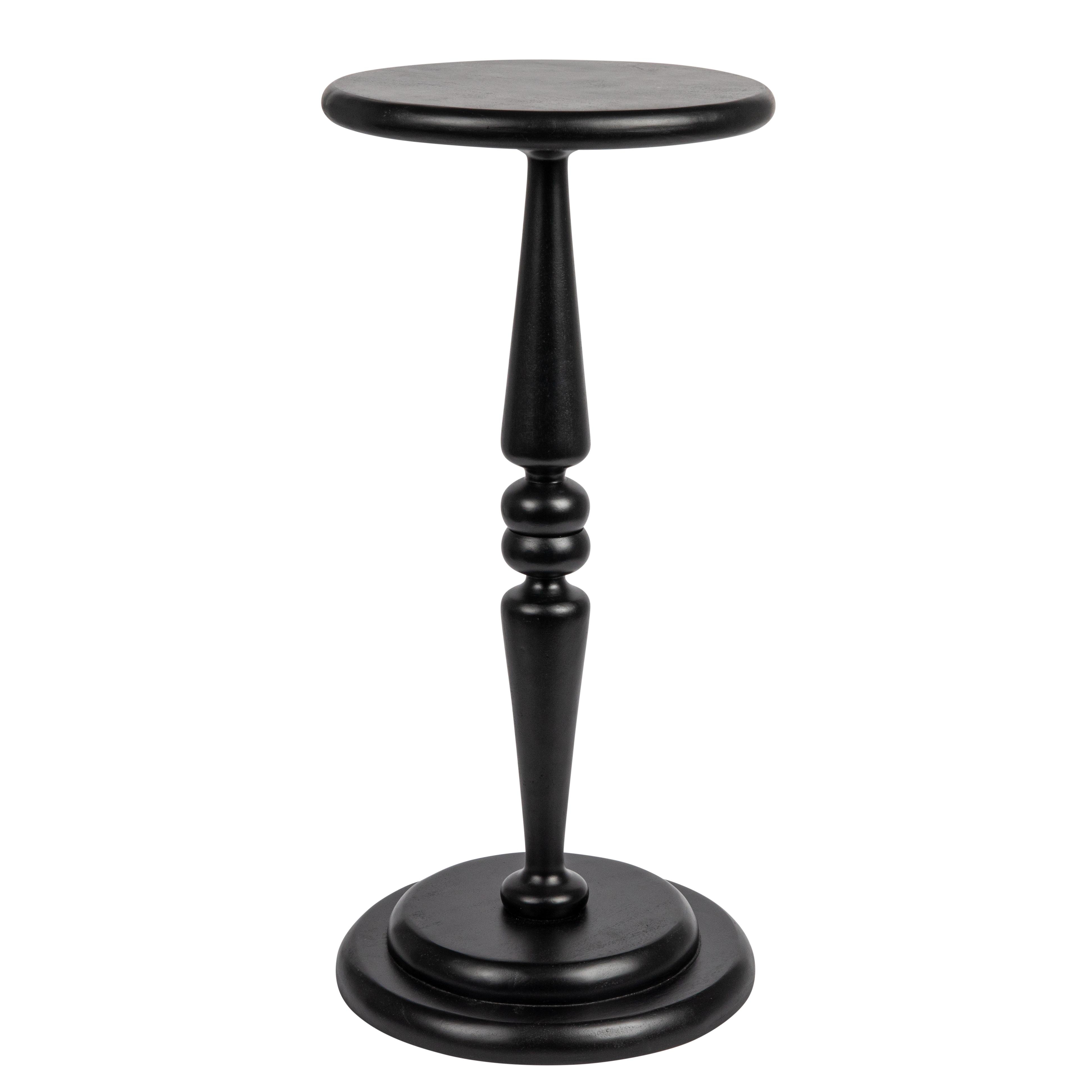 Bishop Pedestal Cocktail Side Table, Black - Image 0