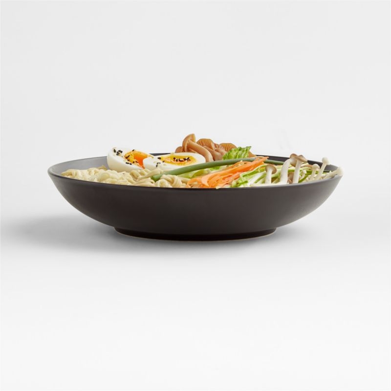 Craft Matte Black Stoneware Low Bowls, Set of 8 - Image 4