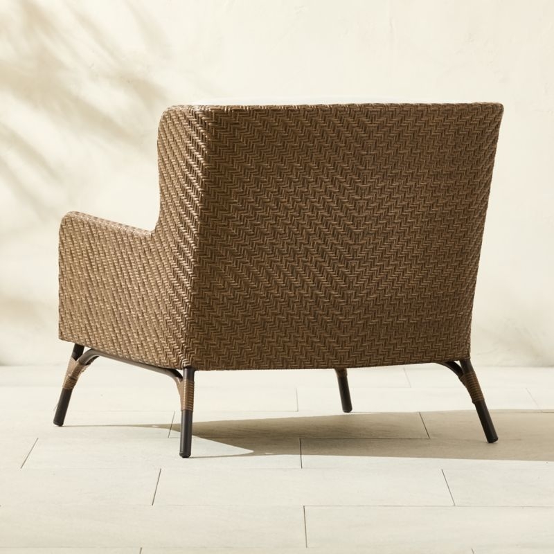 Astoria All-Weather Rattan Outdoor Lounge Chair with Warm White Sunbrella® Cushions - Image 3