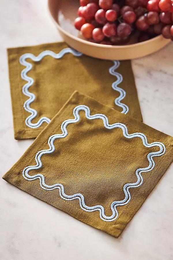 Madeline Embroidered Cocktail Napkins, Set of 4 - Image 0