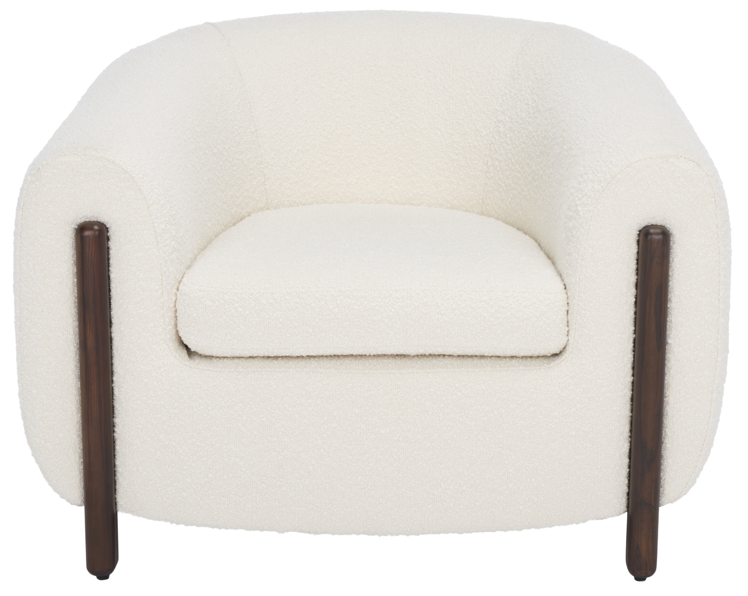 Westley Barrel Back Accent Chair - Ivory/Dark Brown - Image 0