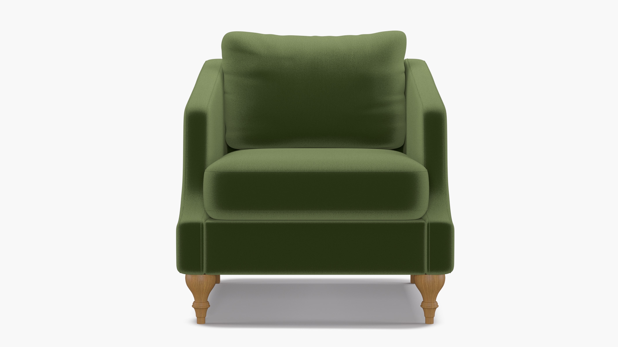 Slope Arm Chair, Essex Performance Velvet, Natural Turned Wood Leg - Image 0