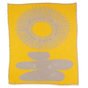 Claudia Pearson Cotton Knitted Blanket, Desert, Yellow, Cotton, Medium - Image 3