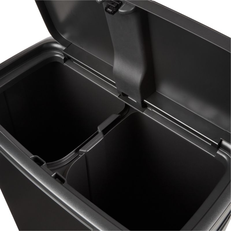 Brabantia Bo Hi Touch Top Dual Compartment Trash Can, Matte Black 2 x 8 Gallon - Image 1