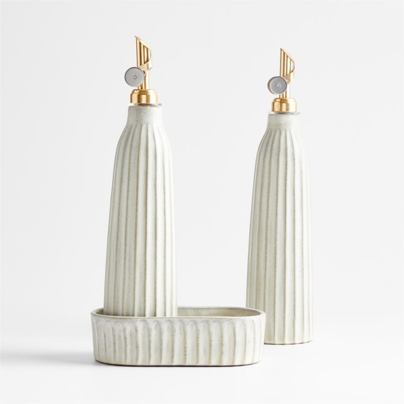 Carmel Ceramic Cruet Set with Tray by Gaby Dalkin - Image 1