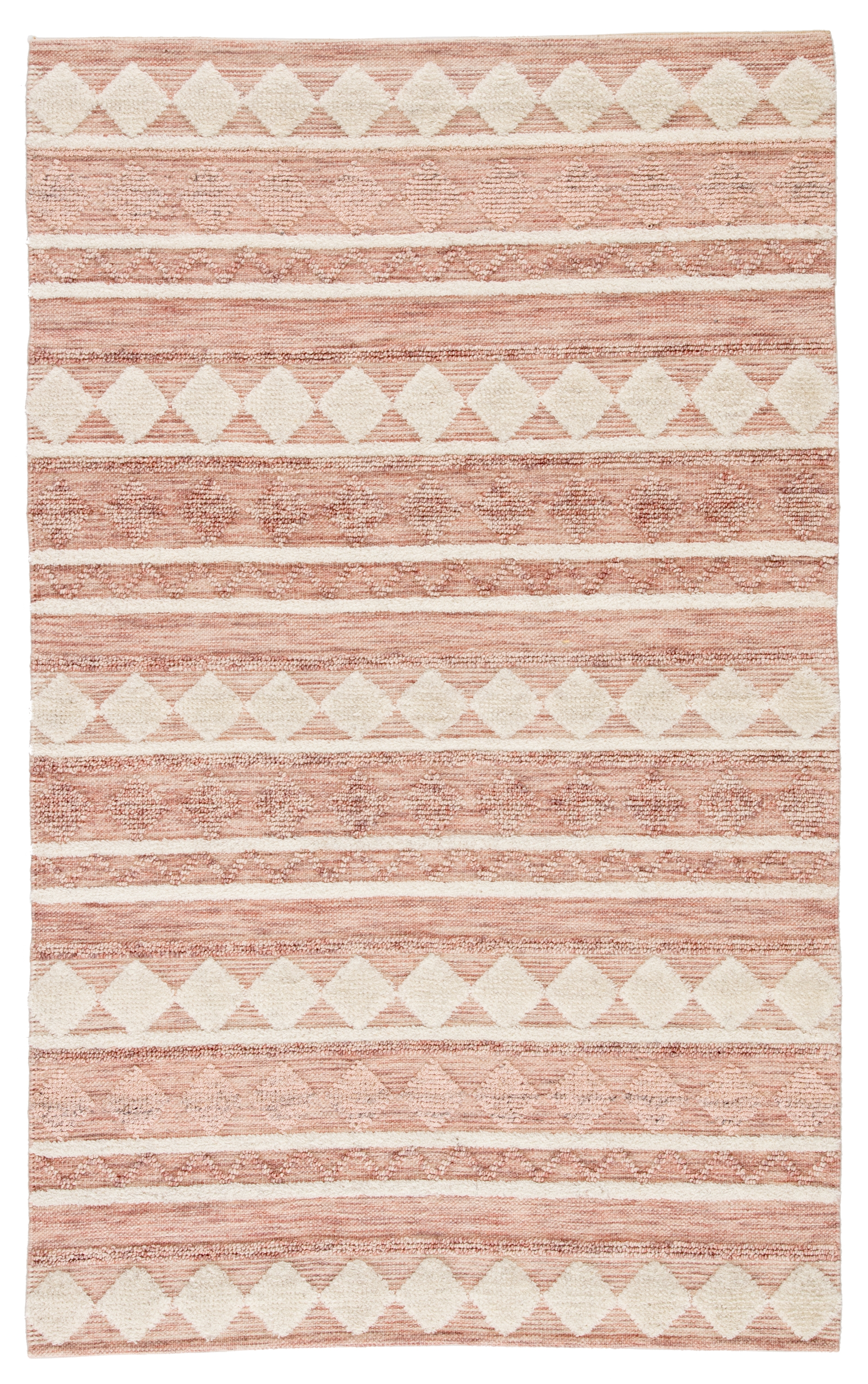 Nikki Chu by Elixir Handmade Geometric Pink/ Ivory Area Rug (5'X8') - Image 0