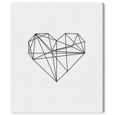 Geometric Heart String Art - Wrapped Canvas Graphic Art Print - Image 0
