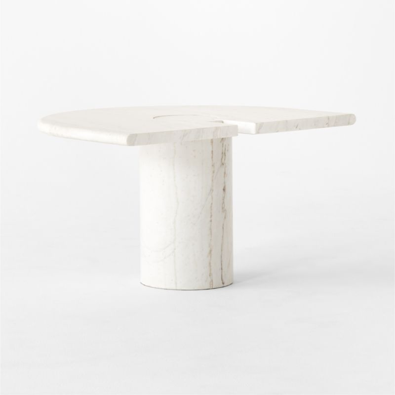 Liguria Rounded White Marble Side Table with White Marble Base by Gianfranco Frattini - Image 5