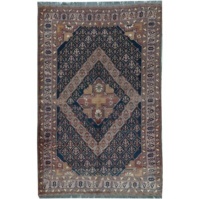 One-of-a-Kind Hand-Knotted Brown 6'8" x 9'11" Wool Area Rug - Image 0