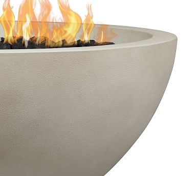 Nerissa Concrete 38" Round Outdoor Natural Gas Fire Pit Table, Shade - Image 2