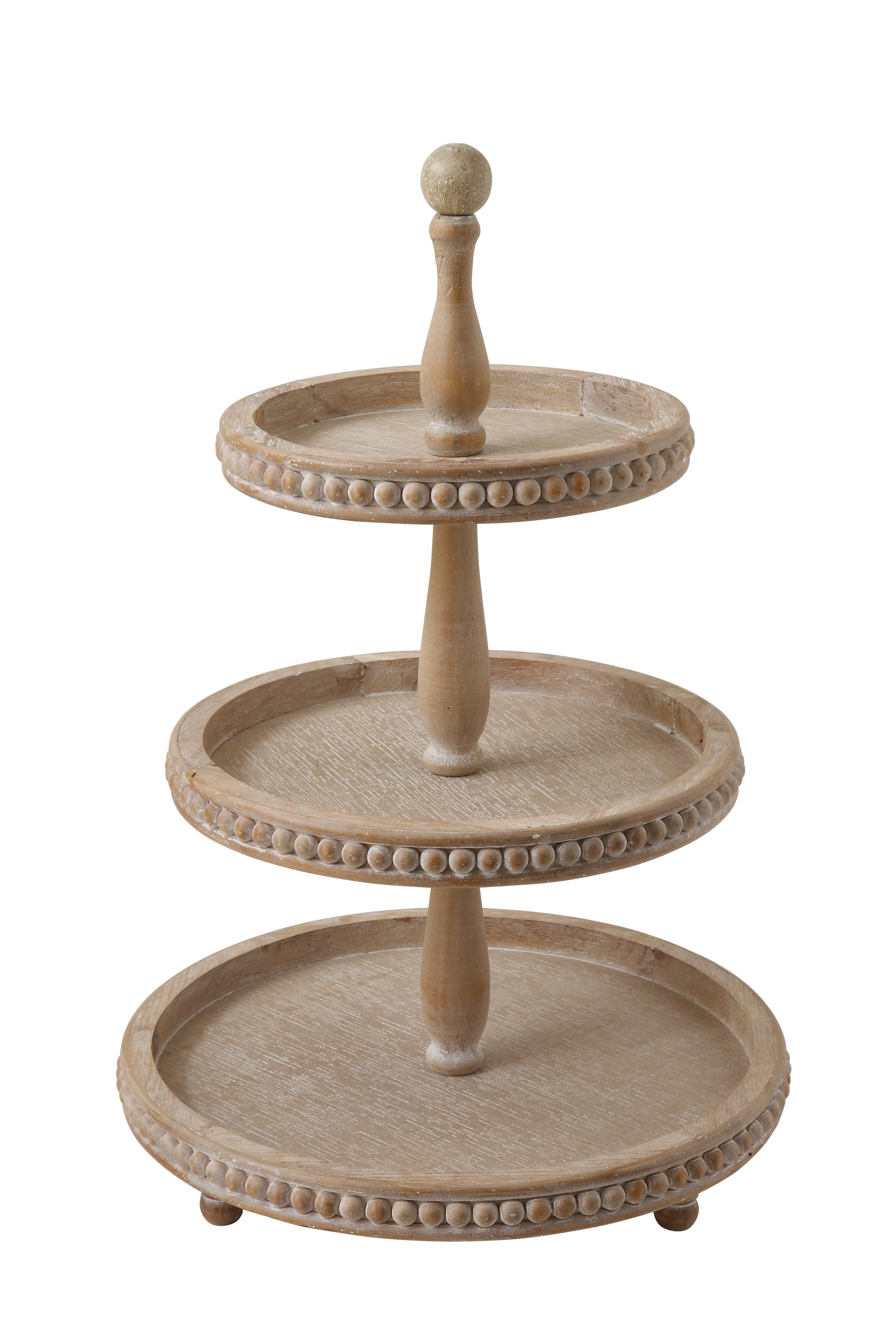 Round 3-Tier Decorative Wood Tray - Image 0
