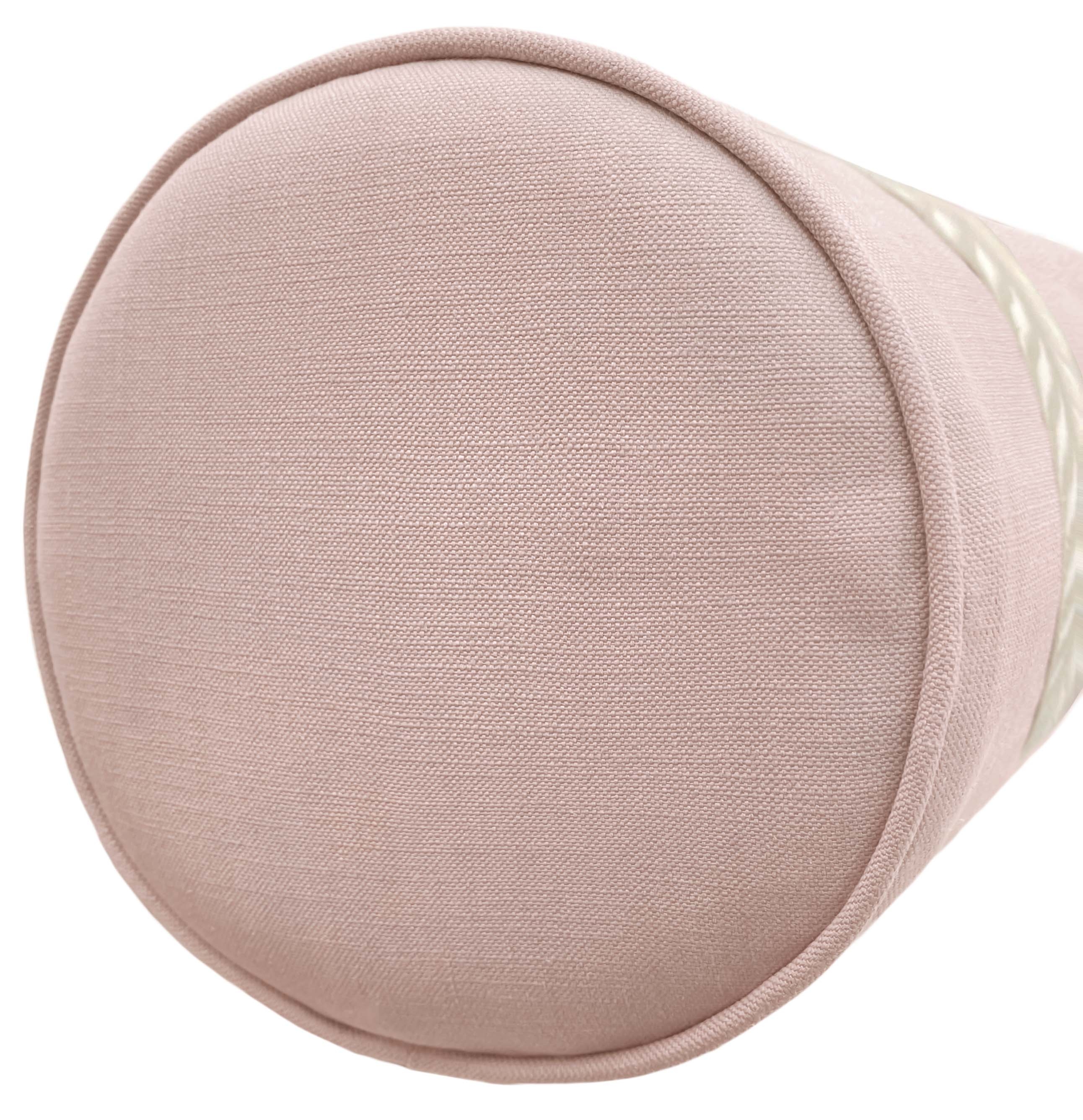THE BOLSTER :: CLASSIC LINEN // LILAC + TRELLIS TRIM // NATURAL - TWIN XL // 9" X 30" - Image 3
