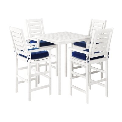 Sherri Square 4 - Person 35" Long Bistro Set with Cushions - Image 0