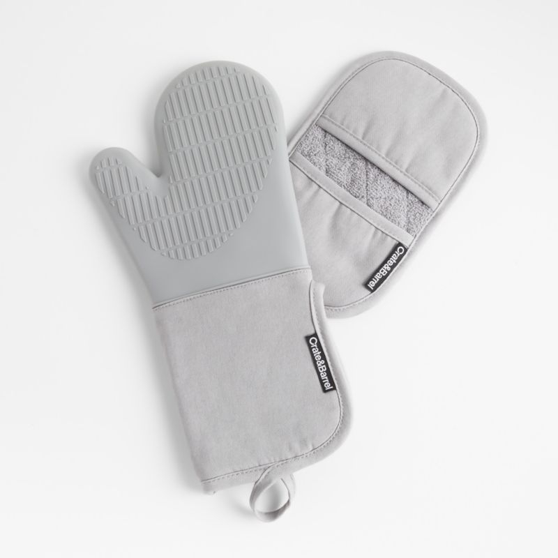 Silicone Grey Oven Mitt - Image 3