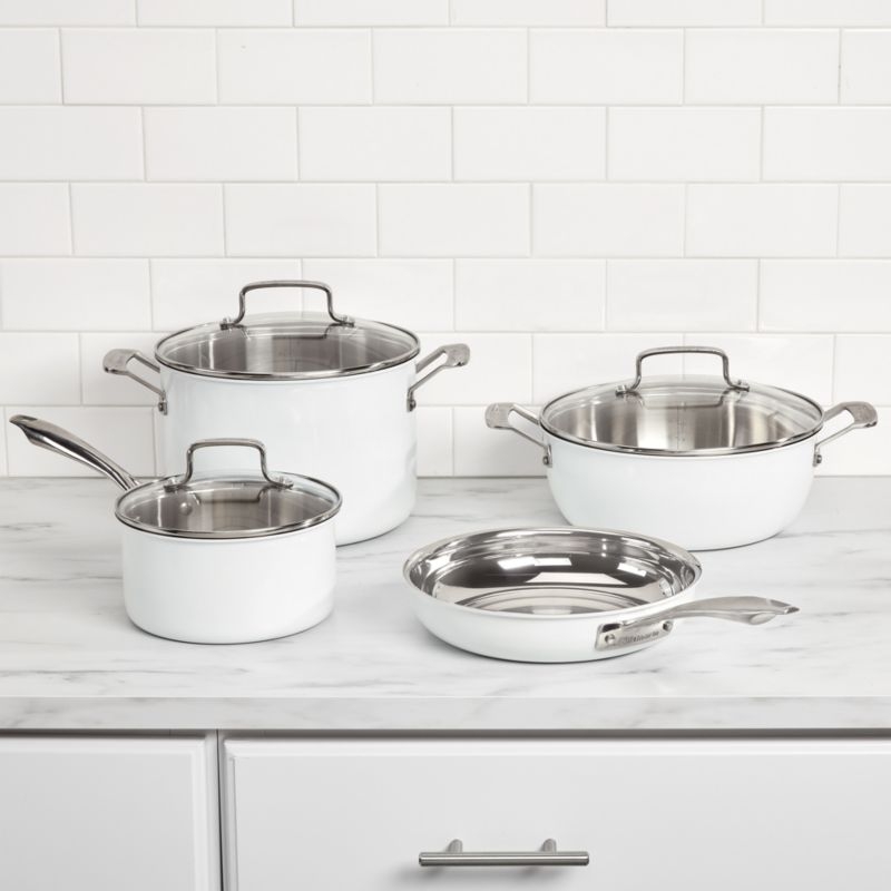 Cuisinart ® 15-Piece Matte White Stainless Steel Cookware Set - Image 2