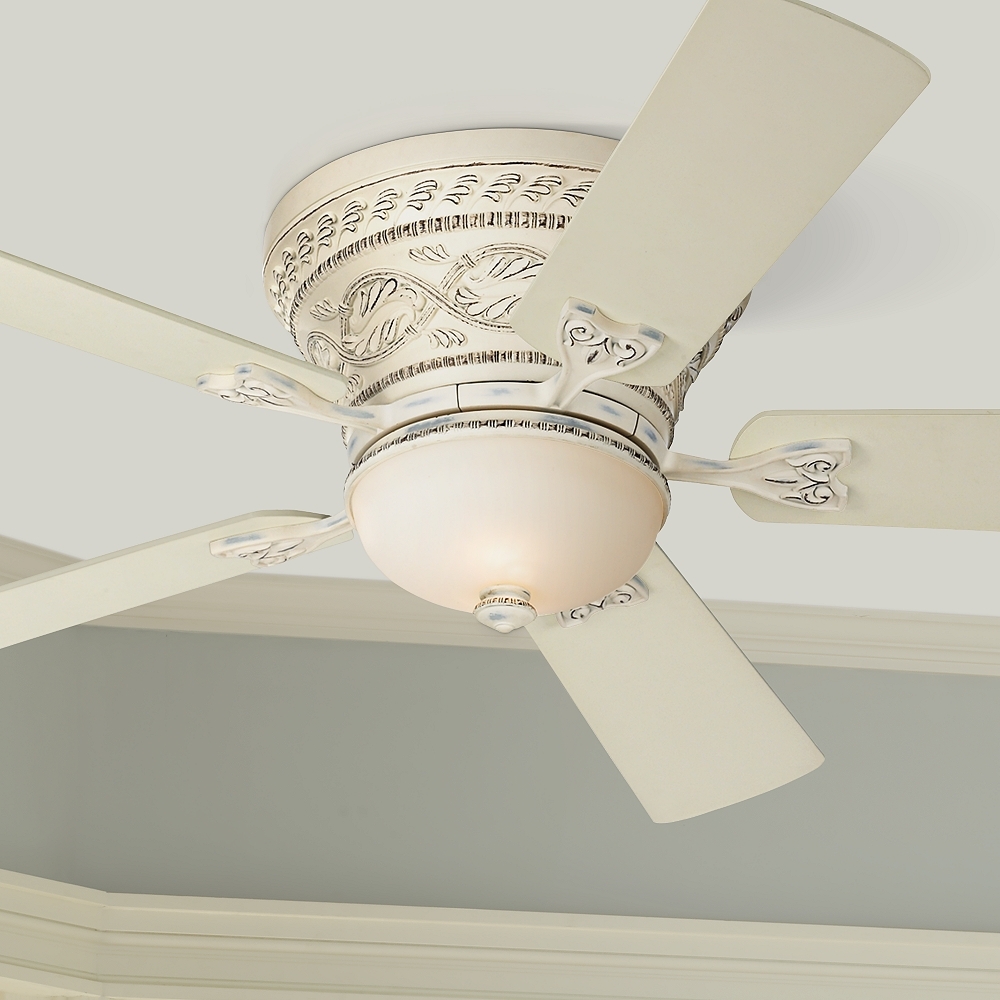 52" Casa Vieja Ancestry LED French White Hugger Fan with Remote - Image 0