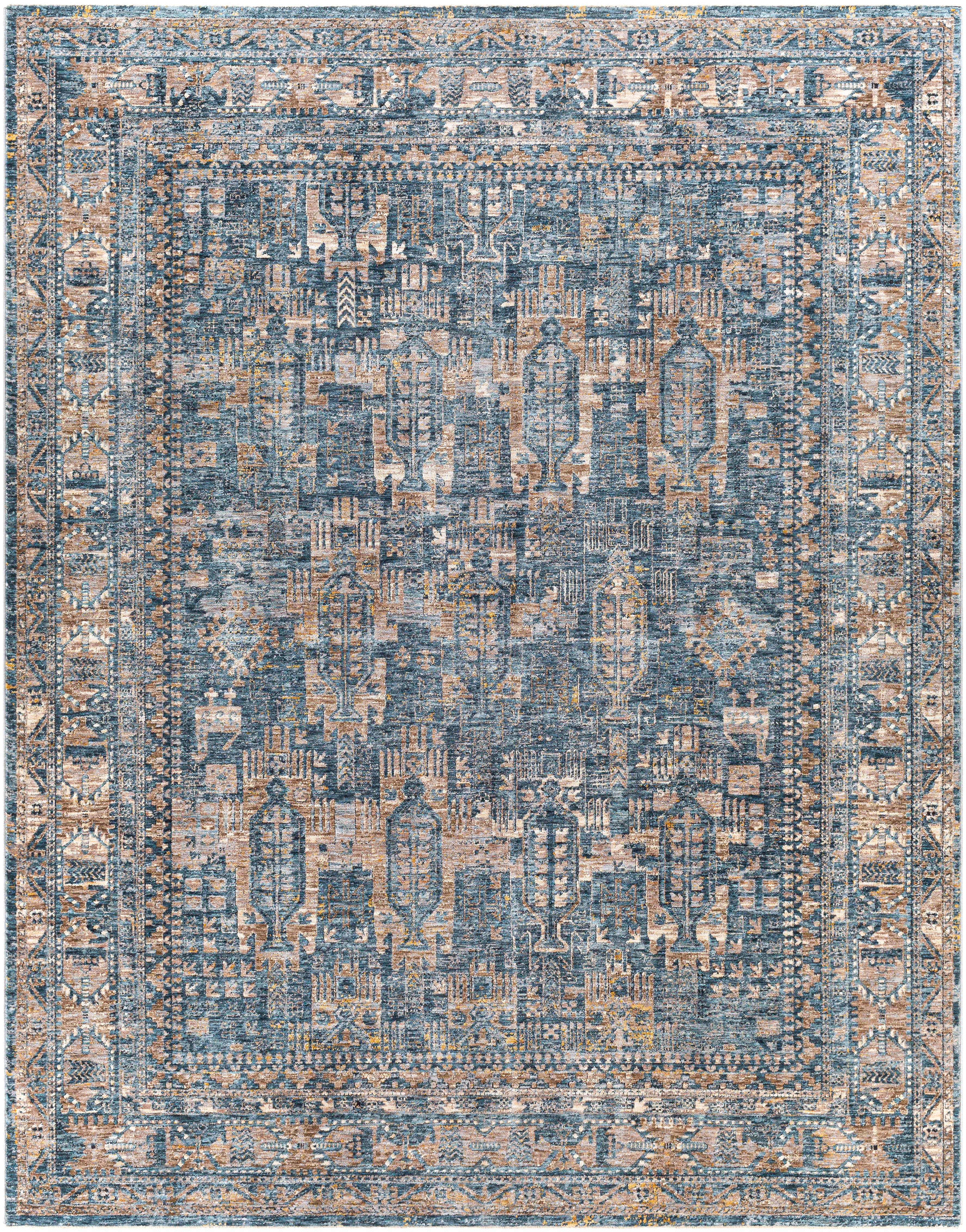 Mirabel Blue Indoor 9'10" x 15'1" Machine Woven Rug - Image 0