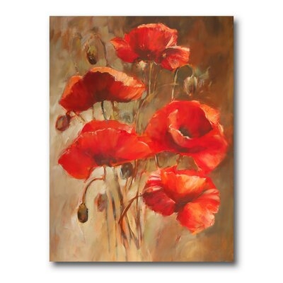 Red Blossoming Poppies VI - Traditional Canvas Wall Art Print - Image 0