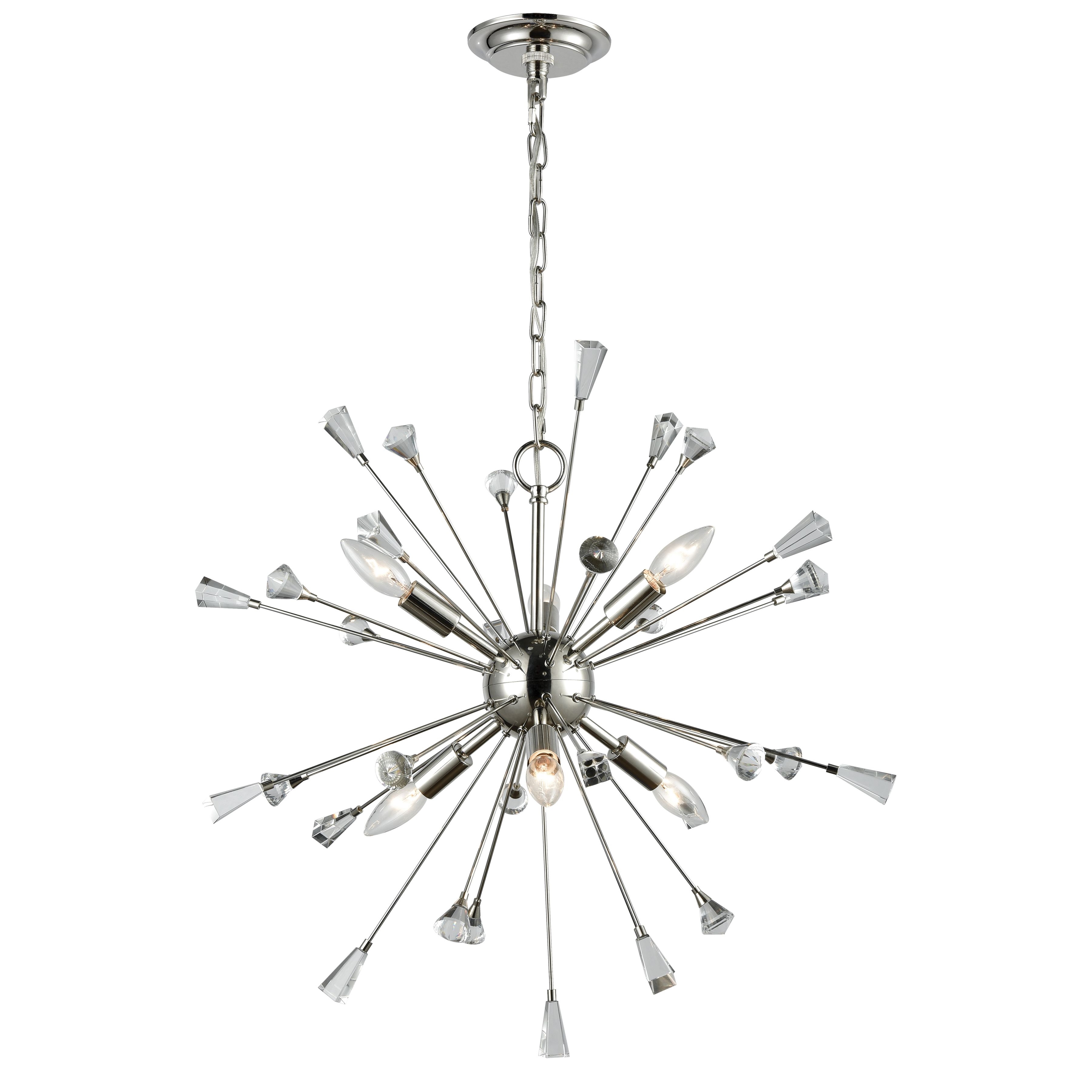 Sprigny 25'' Wide 6-Light Chandelier - Polished Nickel - Image 0