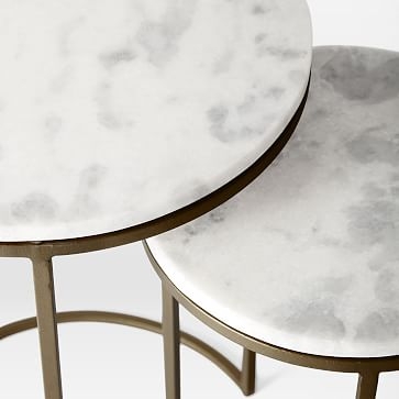 Marble Round Nesting Side Table, Set Of 2 - Image 2