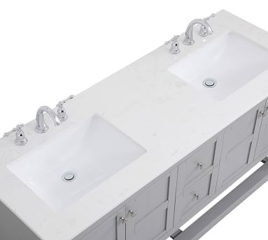 Reeves 60" Double Sink Vanity, White - Image 1