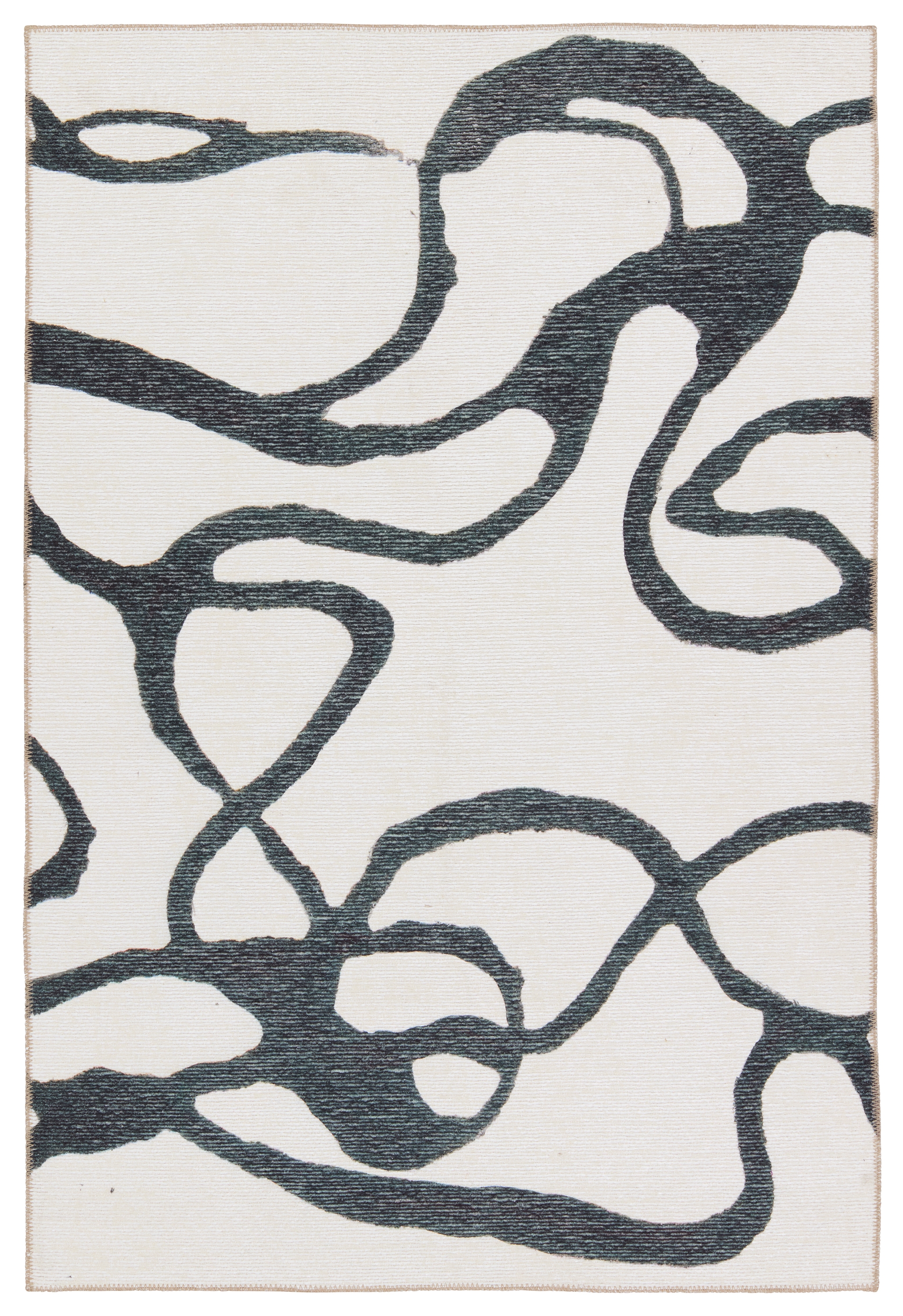 Cosme Powerloomed Indoor Abstract White/ Gray Area Rug (18"X18") - Image 0