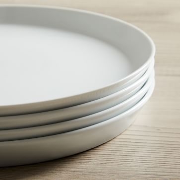 Modern Porcelain Dinner Plate, White, Set of 4 - Image 1