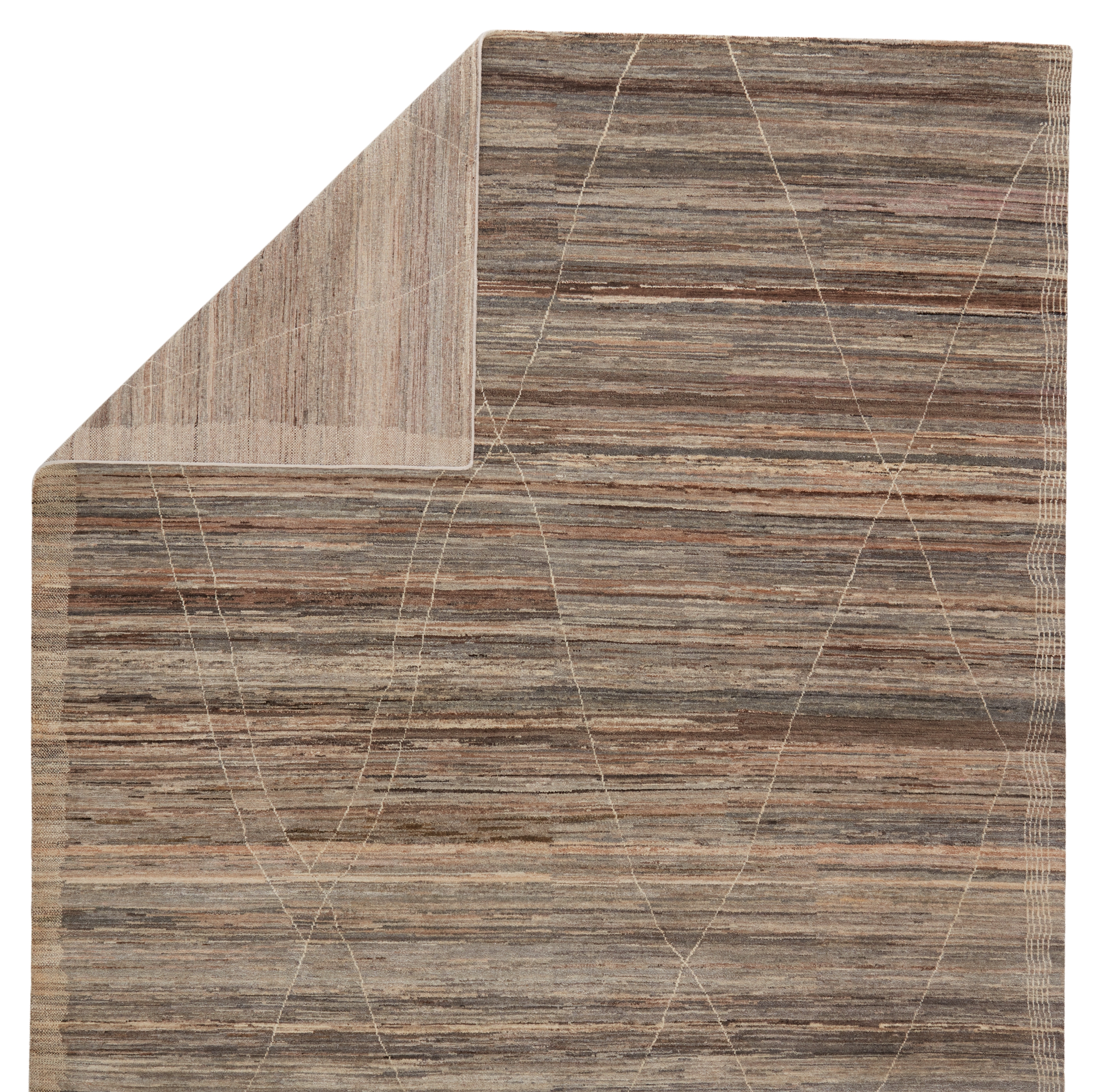 Curium Hand-Knotted Trellis Gray/ Brown Area Rug (6'X9') - Image 2