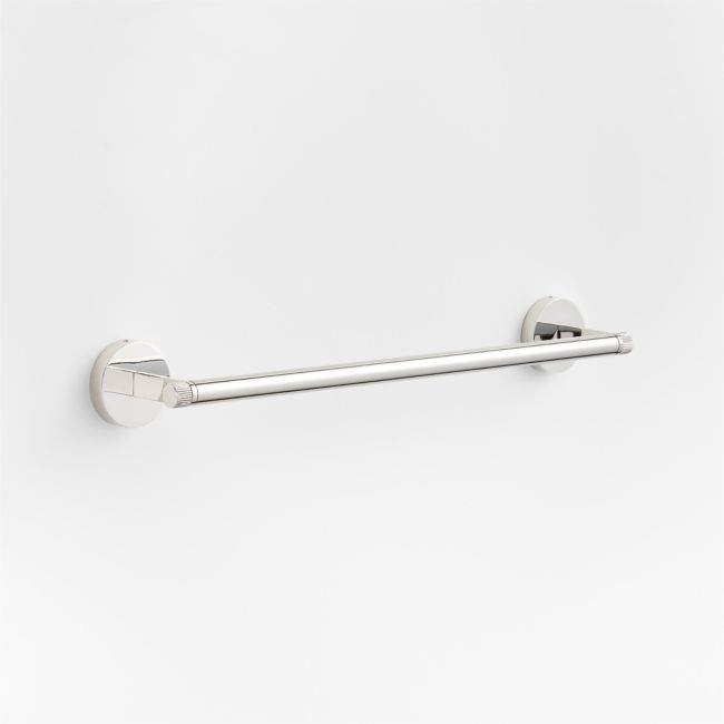 Modern Fluted Polished Chrome Bath Towel Bar 18" - Image 0
