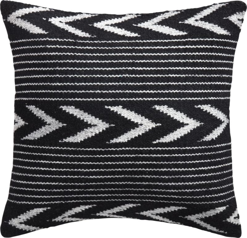 20" Bowman Black and White Pillow with Down-Alternative Insert - Image 1
